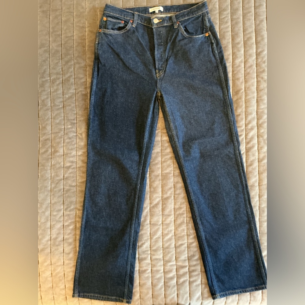 Re/Done 90’s High Rise Loose Dark Blue Denim Jeans